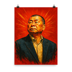 Jimmy Lai poster on a plain backdrop in size 8"x10".