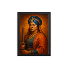 Jind Kaur framed print on a plain backdrop in size 12"x16".