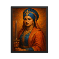 Jind Kaur framed print on a plain backdrop in size 16"x20".