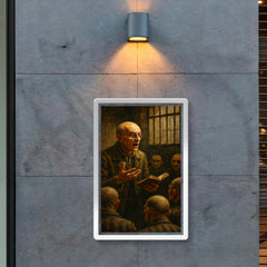 Józef Czapski lecturing from memory in prison poster 2