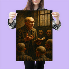 Józef Czapski lecturing from memory in prison poster 3