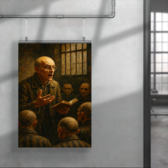Józef Czapski lecturing from memory in prison poster 4