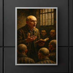 Józef Czapski lecturing from memory in prison poster 5