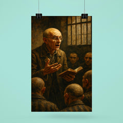 Józef Czapski lecturing from memory in prison poster 6