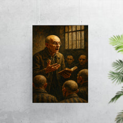 Józef Czapski lecturing from memory in prison poster 7