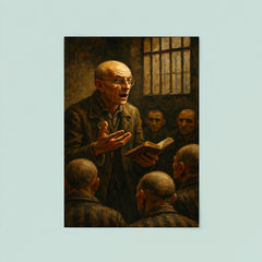 Józef Czapski lecturing from memory in prison poster 8