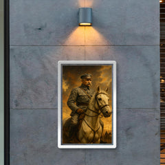 Józef Piłsudski on Kasztanka before battle poster 2