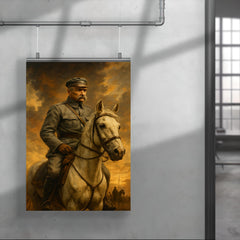 Józef Piłsudski on Kasztanka before battle poster 4