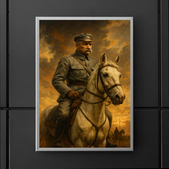 Józef Piłsudski on Kasztanka before battle poster 5