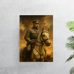 Józef Piłsudski on Kasztanka before battle poster 7