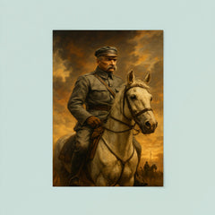 Józef Piłsudski on Kasztanka before battle poster 8