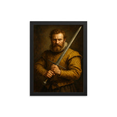 Joachim Meyer framed print on a plain backdrop in size 12"x16".