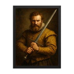 Joachim Meyer framed print on a plain backdrop in size 18"x24".