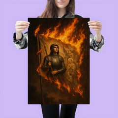 Joan of Arc banner in flames poster 3