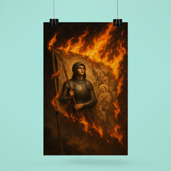 Joan of Arc banner in flames poster 6