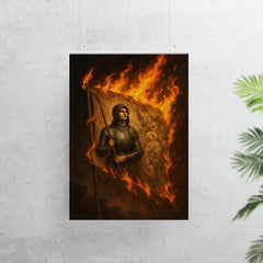 Joan of Arc banner in flames poster 7