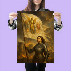 Joan of Arc banner in wind before Orleans walls poster 3