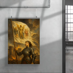 Joan of Arc banner in wind before Orleans walls poster 4