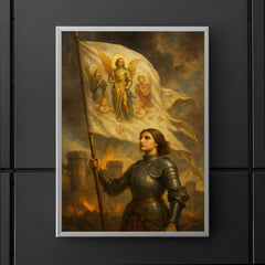 Joan of Arc banner in wind before Orleans walls poster 5