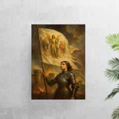 Joan of Arc banner in wind before Orleans walls poster 7