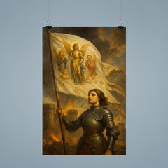 Joan of Arc banner in wind before Orleans walls poster 9