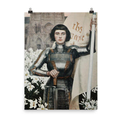 Joan of Arc by Albert Lynch, 1903 poster on a plain backdrop in size 8"x10".