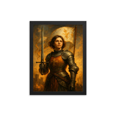 Joan of Arc framed print on a plain backdrop in size 12"x16".