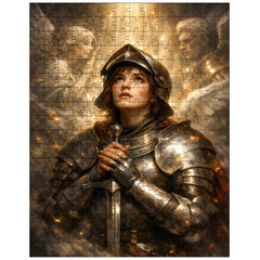 Joan of Arc hearing voices in armor jigsaw puzzle