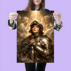Joan of Arc hearing voices in armor poster 3