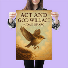 joan of arc quote bird leap of faith inspiring poster 3