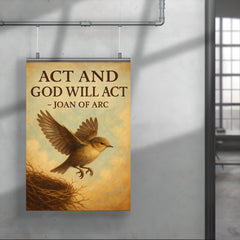 joan of arc quote bird leap of faith inspiring poster 4