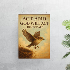 joan of arc quote bird leap of faith inspiring poster 7