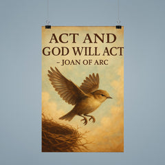 joan of arc quote bird leap of faith inspiring poster 9