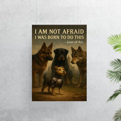 joan of arc quote small terrier in armor facing large dog poster 7