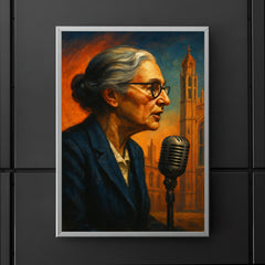 Joan Robinson in Cambridge debate profile poster 5