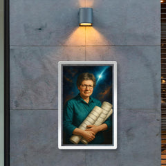 Jocelyn Bell Burnell with pulsar chart rolls poster 2