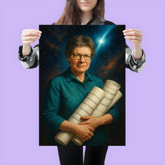 Jocelyn Bell Burnell with pulsar chart rolls poster 3