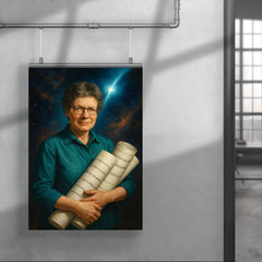 Jocelyn Bell Burnell with pulsar chart rolls poster 4