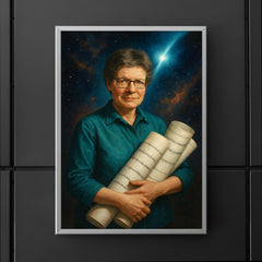 Jocelyn Bell Burnell with pulsar chart rolls poster 5