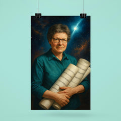 Jocelyn Bell Burnell with pulsar chart rolls poster 6