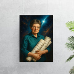 Jocelyn Bell Burnell with pulsar chart rolls poster 7
