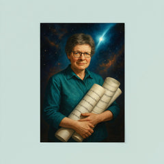Jocelyn Bell Burnell with pulsar chart rolls poster 8