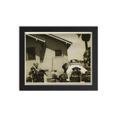 Joe Bedrosian Playing Zurna, 1939 framed print on a plain backdrop in size 8"x10".