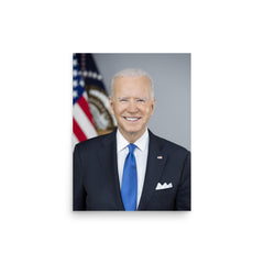 Joe Biden poster on a plain backdrop in size 12"x16".