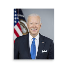 Joe Biden poster on a plain backdrop in size 16"x20".