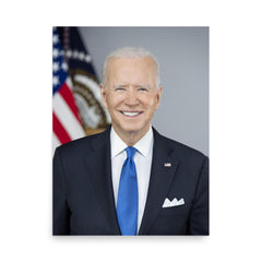 Joe Biden poster on a plain backdrop in size 18"x24".