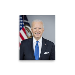 Joe Biden poster on a plain backdrop in size 8"x10".