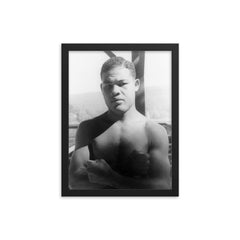 Joe Louis framed print on a plain backdrop in size 12"x16".