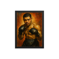Joe Louis framed print on a plain backdrop in size 12"x16".