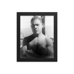 Joe Louis framed print on a plain backdrop in size 8"x10".